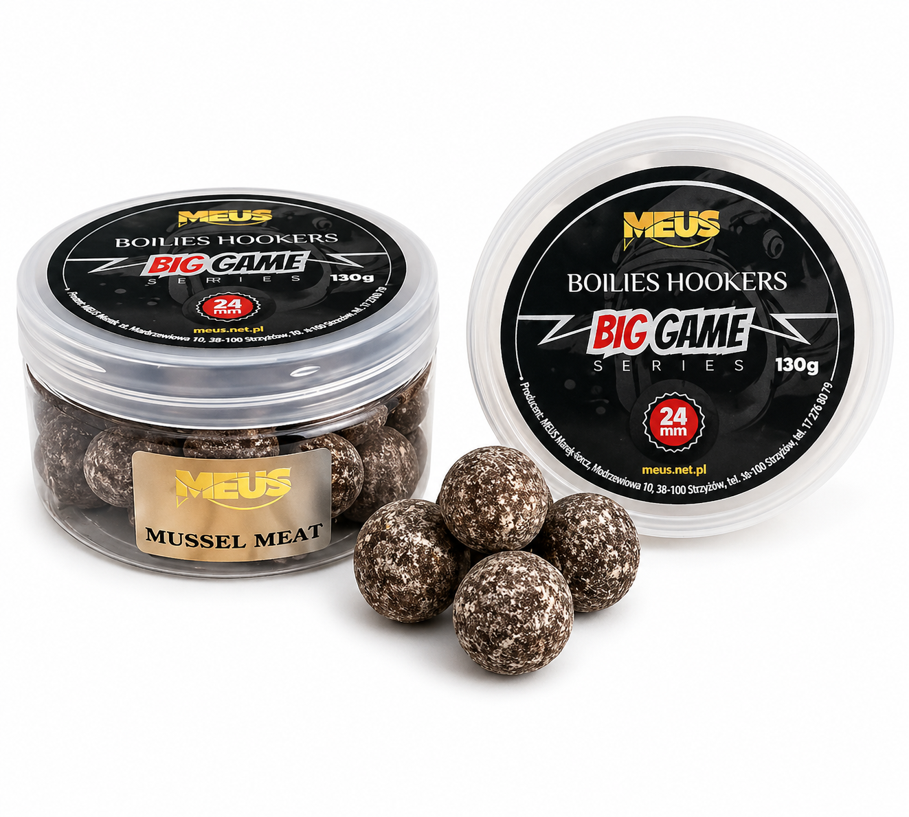 Boilies Hookbaits 24mm – Mussel Meat – Big Game – 130g