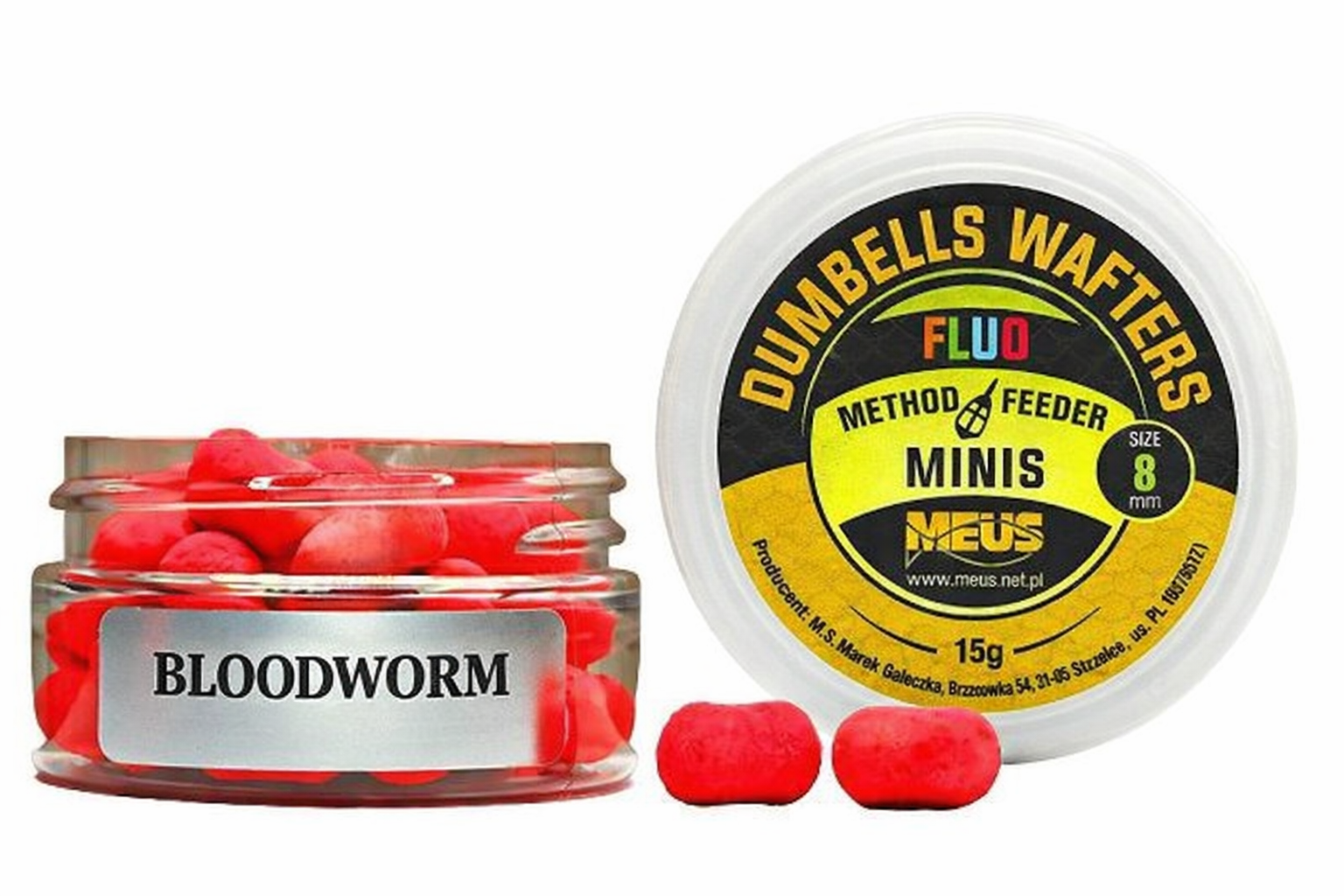 Dumbells Wafters FLUO&nbsp; Minis – Bloodworm 8mm