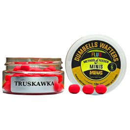 Dumbells Wafters Minis fluo 6mm  12g.   Aardbei