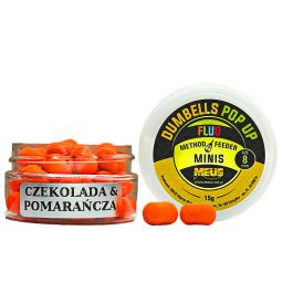 Dumbells Pop-Up Minis fluo 6mm  12gr.   Chocolade & Sinaasappel