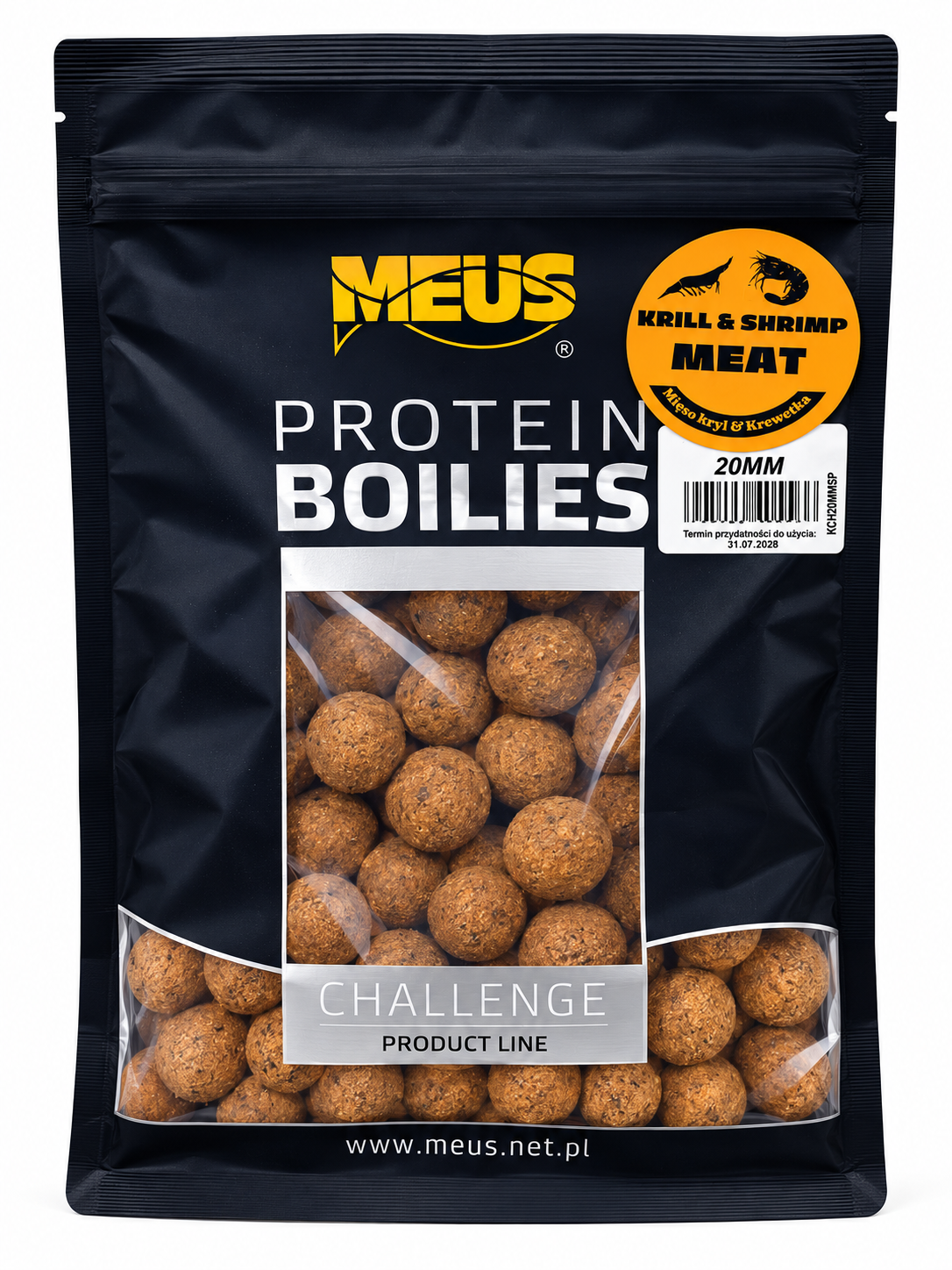 Boilies Challenge Krill &amp; Shrimp Meat 20mm  1Kg