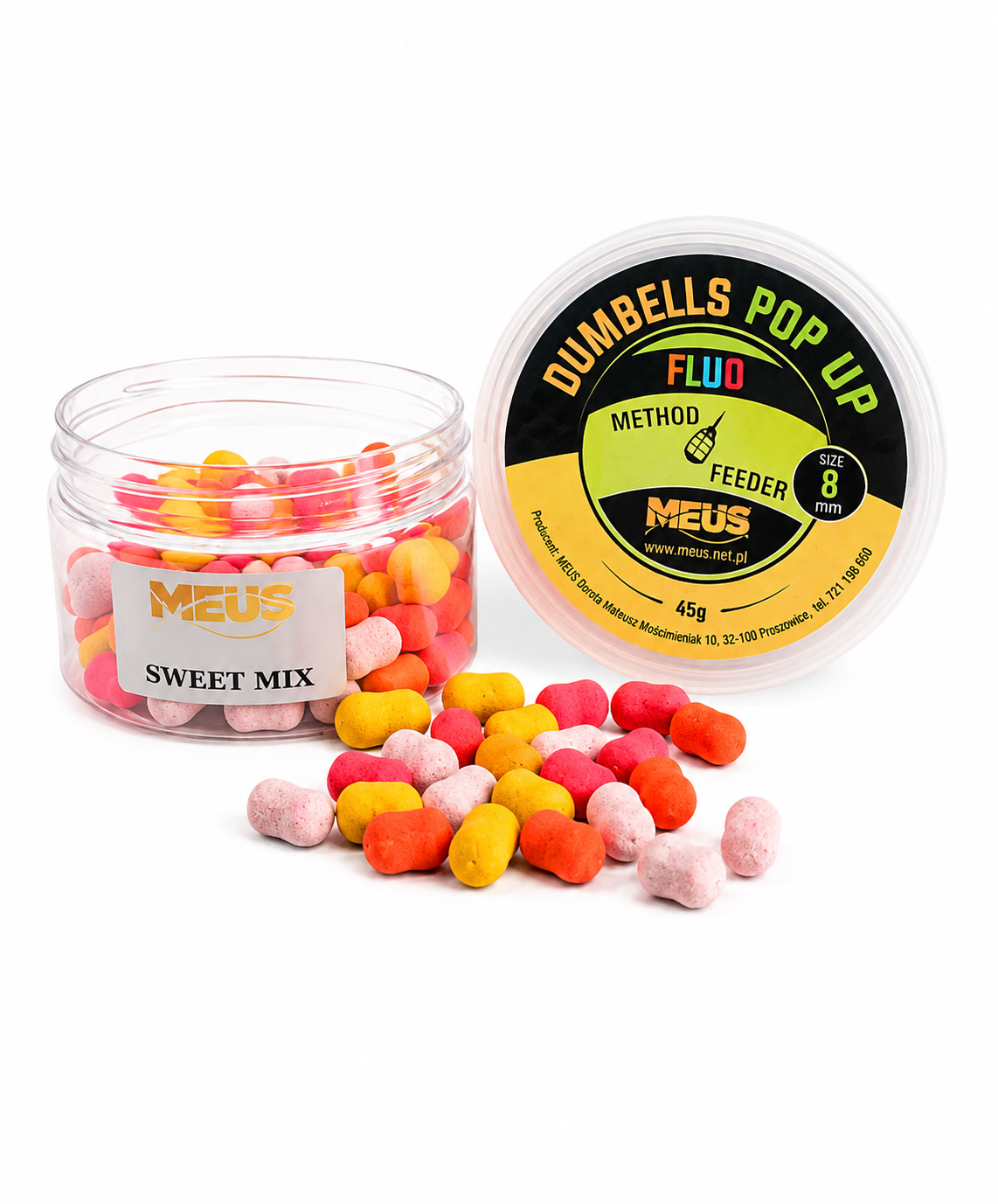 Fluo Method Feeder Dumbells Pop-Up Sweet Mix 8 mm – 45 g