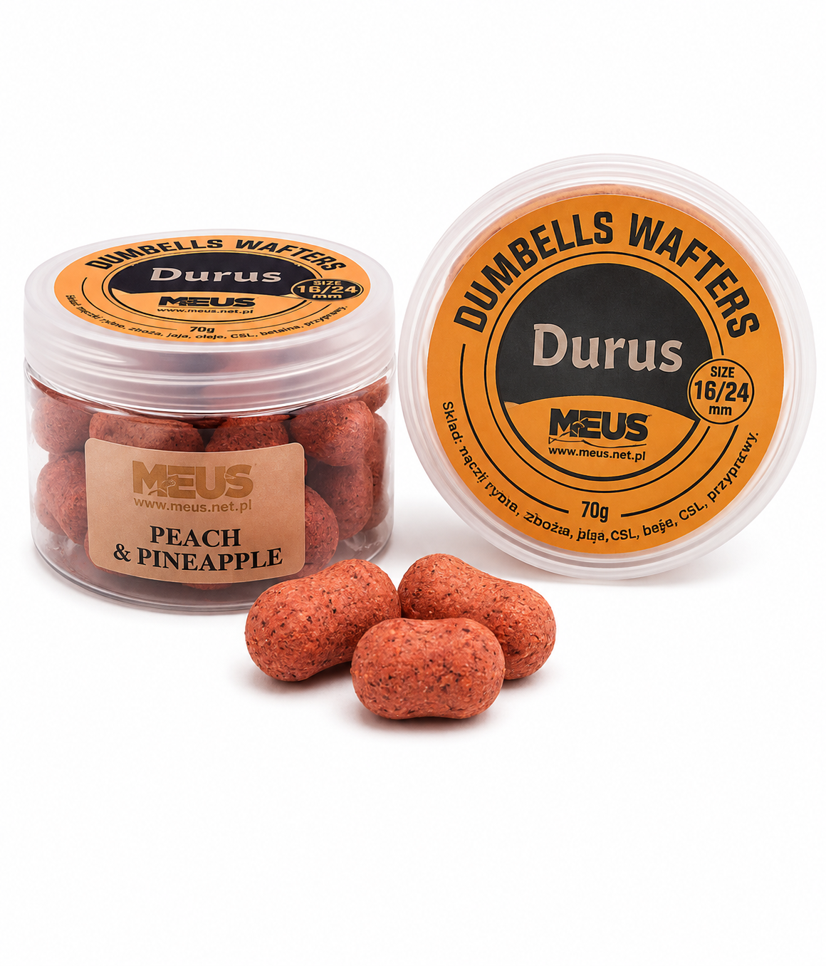 Durus Peach &amp; Pineapple Dumbbells Wafters 18/24 mm – 70 g