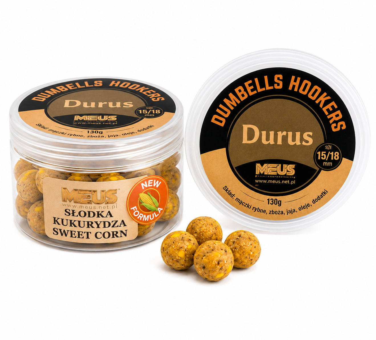 Durus Sweet Corn Dumbells Hookbaits 15/18 mm – 130 g