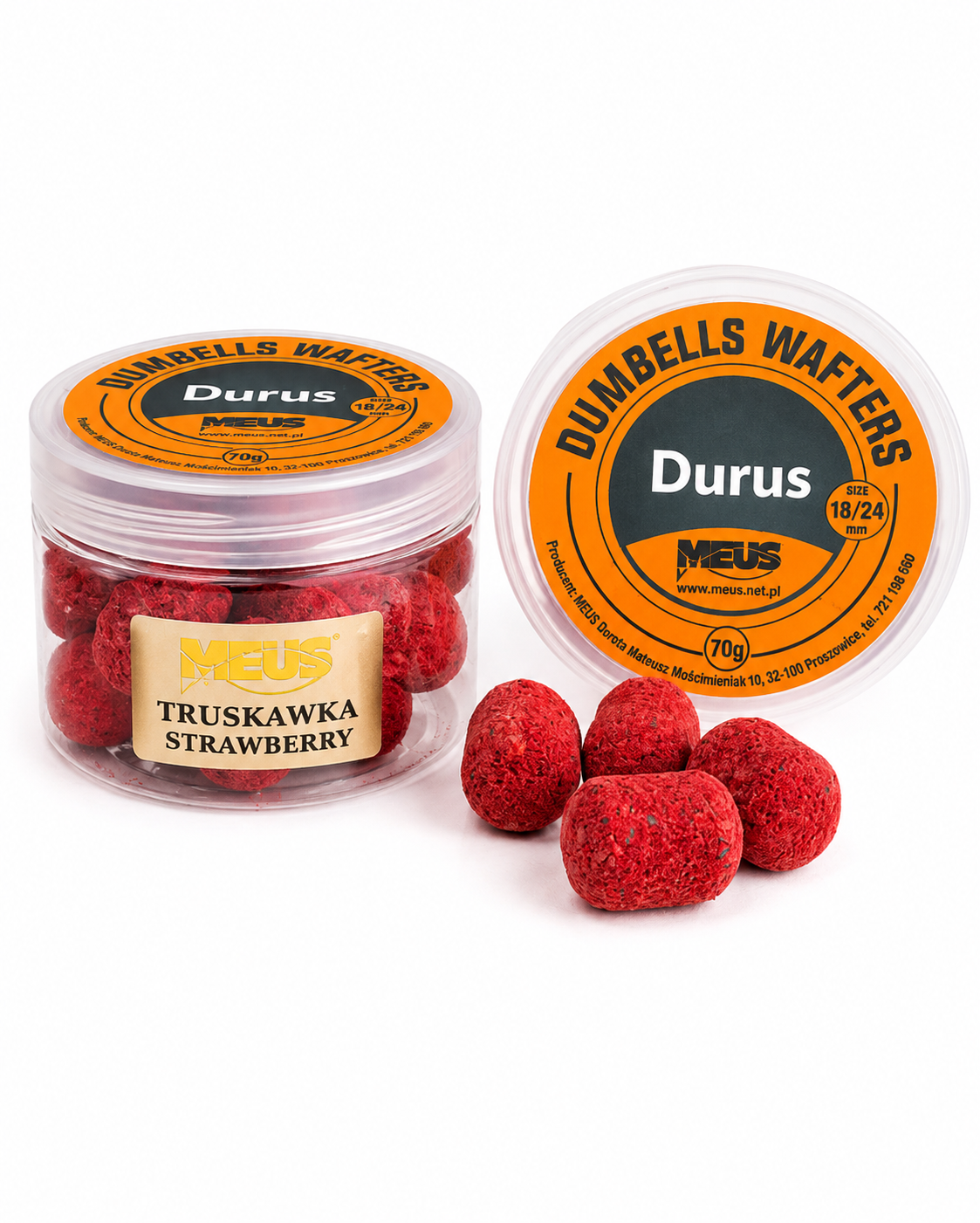 Durus Dumbells Wafters Strawberry 18/24 mm – 70 g