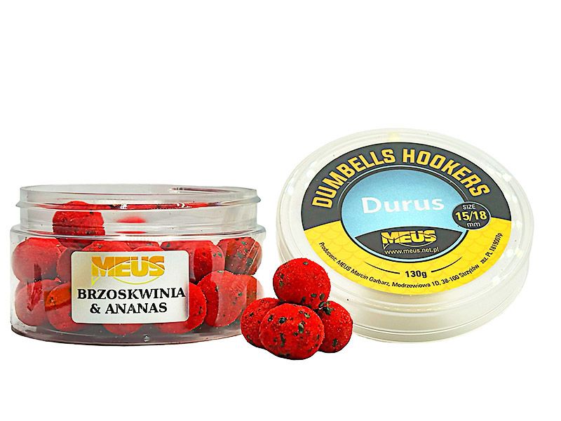 haakbaits dumbell hookbaits durus 15 18mm perzik en ananas