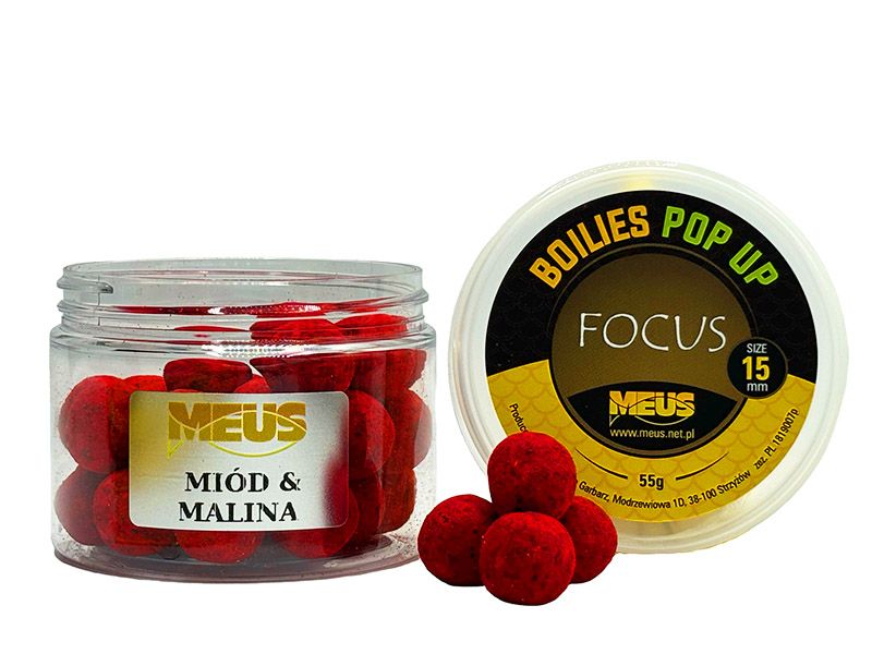 pop up boilies pop up focus 15mm honing en framboos